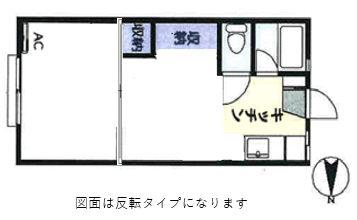パークサイドコーポC(1DK/1階)の間取り写真