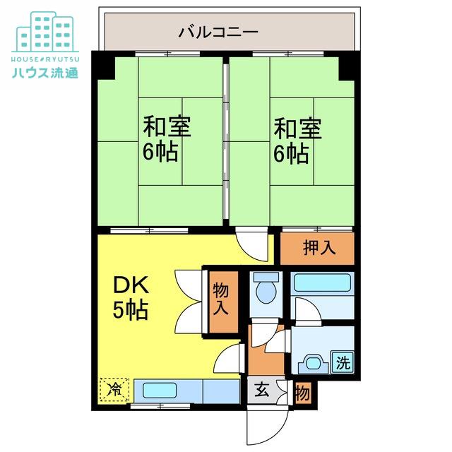コーポハシグチ(2DK/3階)の間取り写真