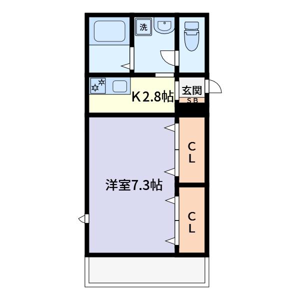 AVANTI調布(1K/1階)の間取り写真