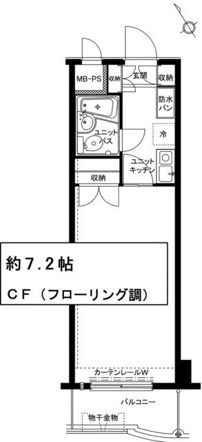 シーガル鶴見(ワンルーム/4階)の間取り写真
