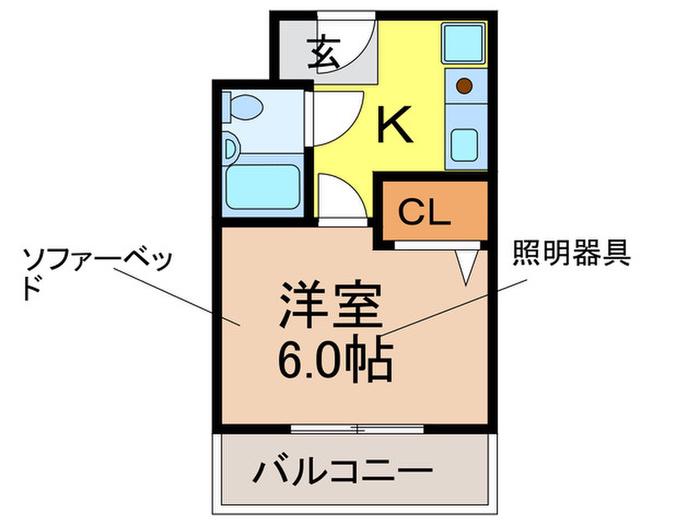 パルコート豊川(1K/1階)の間取り写真