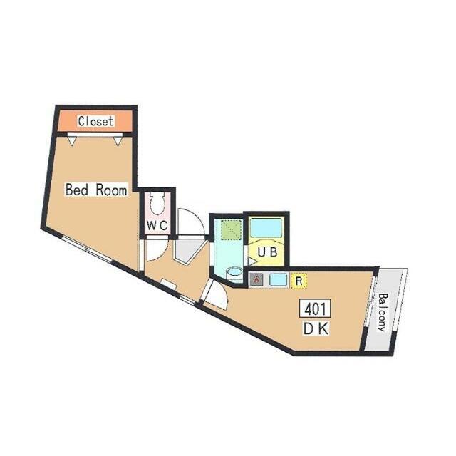 THEOXFORDFLAT(1DK/4階)の間取り写真