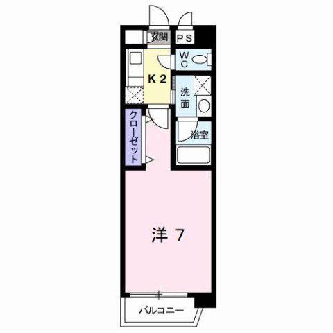 プレンティ II(1K/3階)の間取り写真