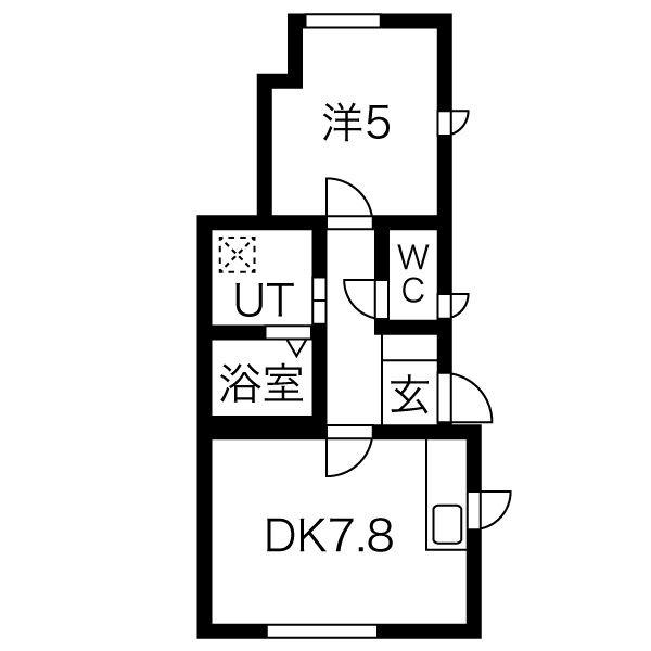 名鉄西尾線 西尾駅 徒歩29分 2階建 築3年(1DK/1階)の間取り写真