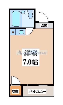 宝町マンション(ワンルーム/3階)の間取り写真