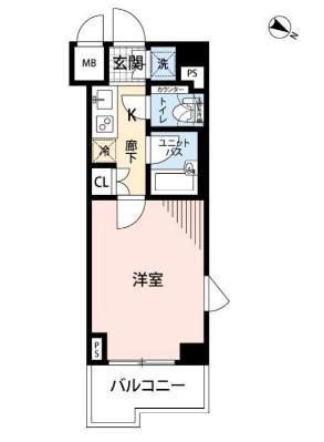 ルーブル下丸子(1K/6階)の間取り写真
