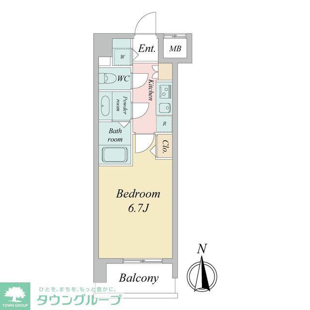 ドゥーエ蒲田(1K/5階)の間取り写真