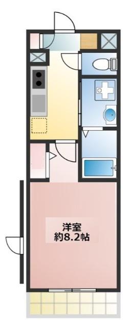ルシェロ(1K/2階)の間取り写真