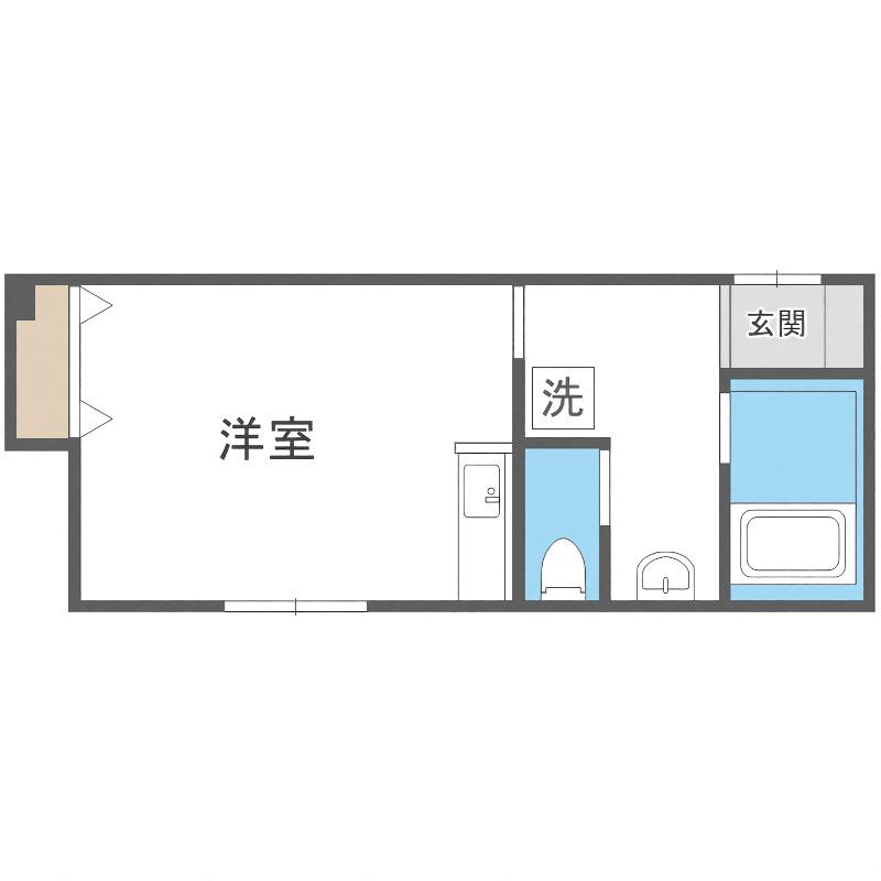 リヴィエール平岸(ワンルーム/2階)の間取り写真