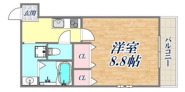 フジパレス宝塚小林3番館(1K/3階)の間取り写真