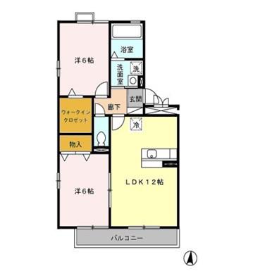 サンティール幸和(2LDK/2階)の間取り写真