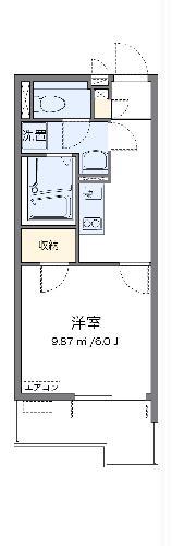 クレイノエスポワールK(1K/1階)の間取り写真