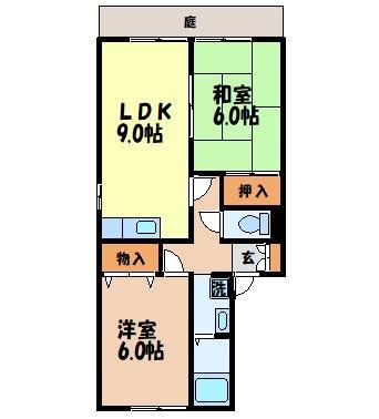 ハイツエンブレム(2LDK/2階)の間取り写真