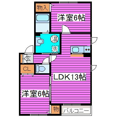 アメージングエステートI(2LDK/2階)の間取り写真