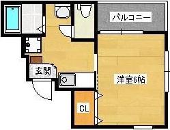 ベルメゾン天満(1K/4階)の間取り写真