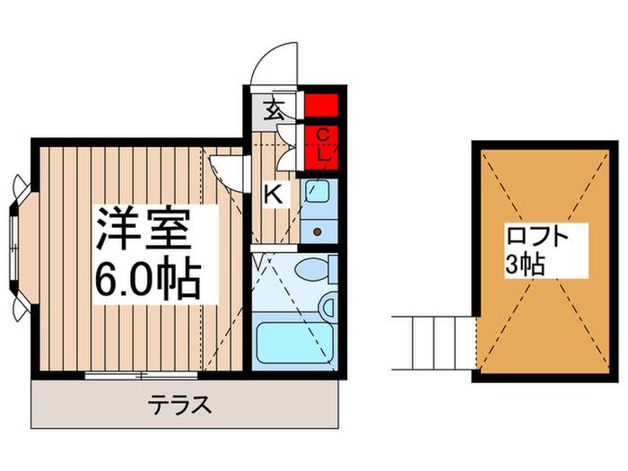 ラフィネ西川口(1K/1階)の間取り写真