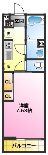 リブリ・サニープレイス元住吉(1K/2階)の間取り写真