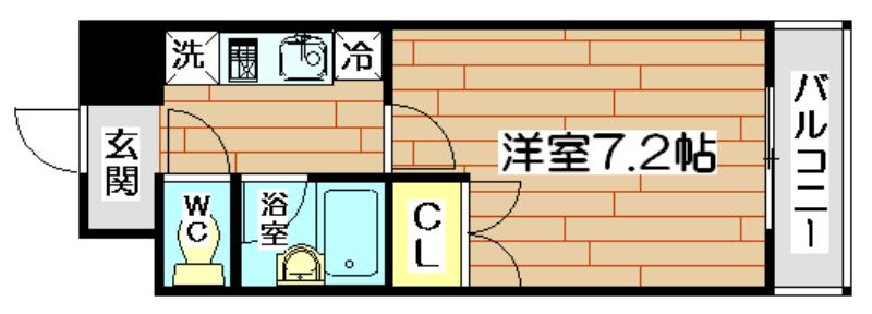 ノイレーベン古曽部(1K/3階)の間取り写真