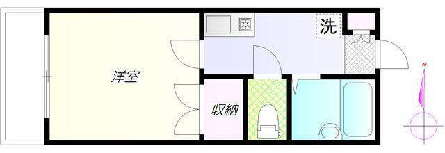 カオパレスNO23(1K/2階)の間取り写真