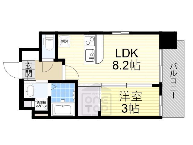LUXE新大阪Ⅵ(1LDK/3階)の間取り写真