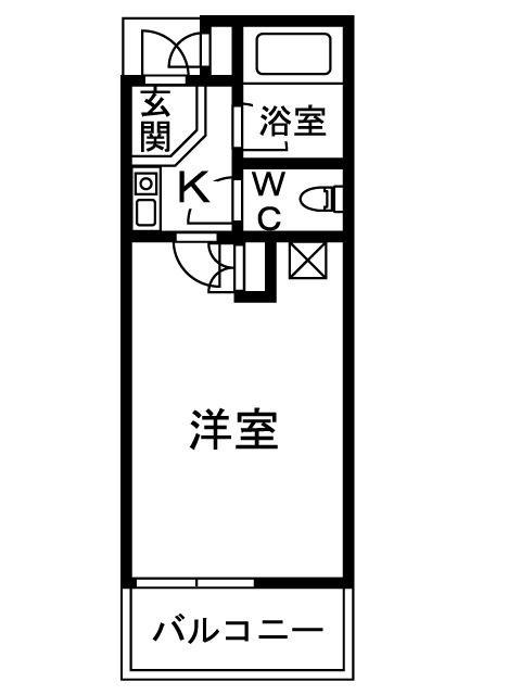 シャルマンフジ和泉大宮壱番館(1K/3階)の間取り写真