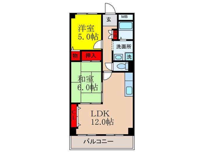 如月マンション(2LDK/3階)の間取り写真
