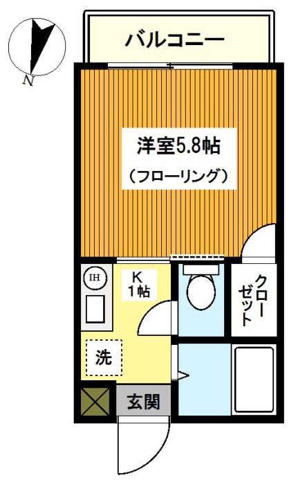 宮崎台月村マンションNO17(1K/3階)の間取り写真