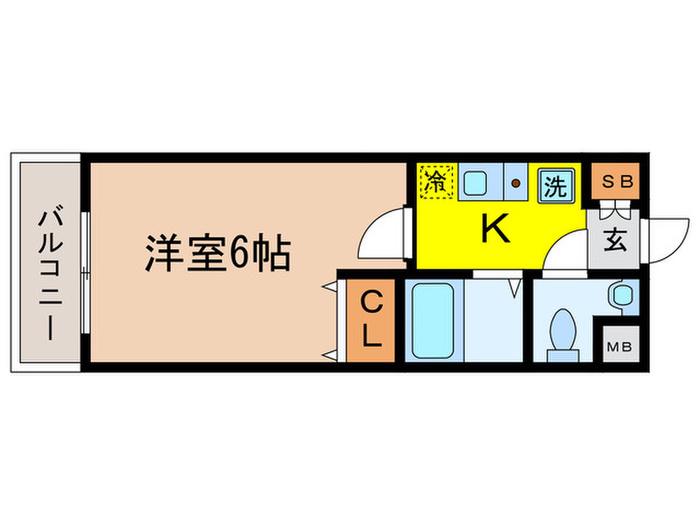 オアーゼKII(1K/1階)の間取り写真