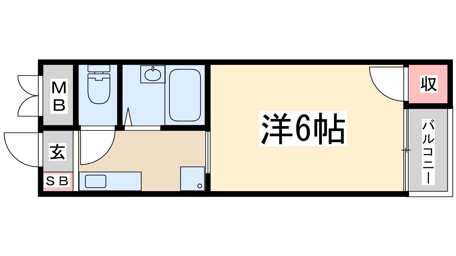 FIVE ONE(1K/4階)の間取り写真