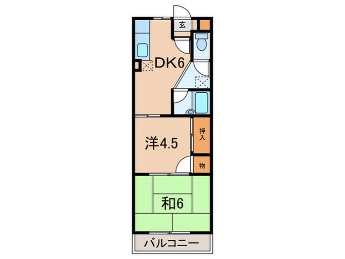 メゾン池上II(2DK/2階)の間取り写真