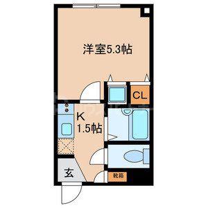 ヴィブレ飛鳥(1K/2階)の間取り写真
