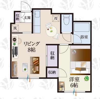 BCASA相武台RE-BORN(1LDK/2階)の間取り写真