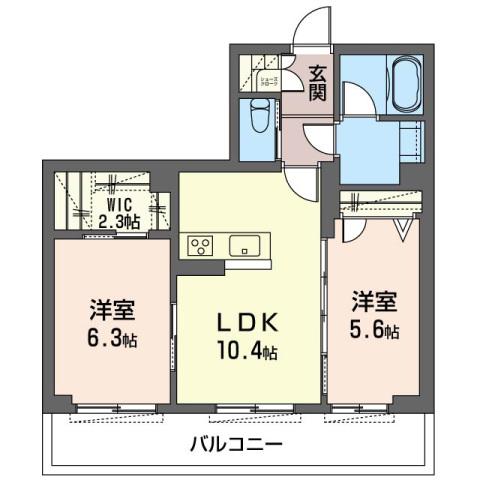 レオナイースト(2LDK/1階)の間取り写真