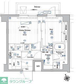 PREMIUM CUBE 西荻窪MO(1DK/6階)の間取り写真