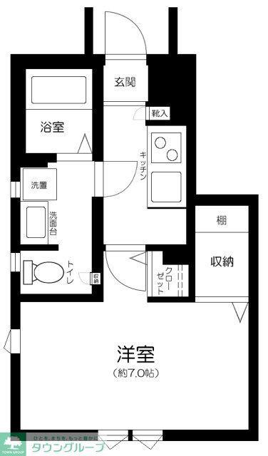 メゾンオルテ(1K/1階)の間取り写真