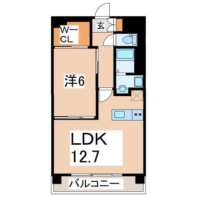 MAJESTY(1LDK/2階)の間取り写真