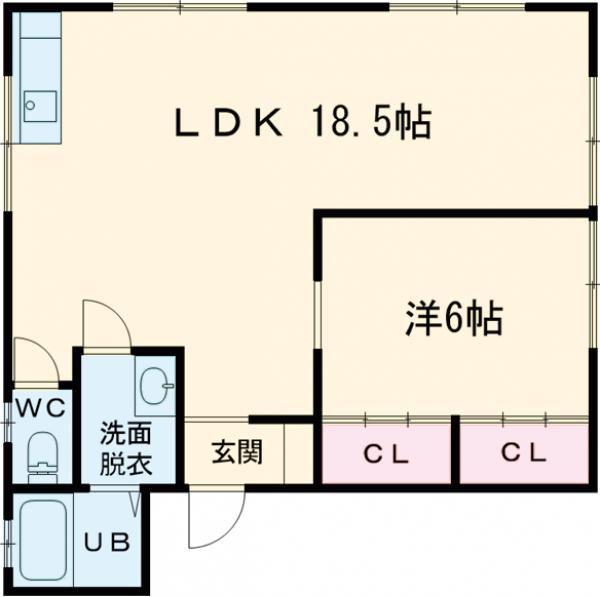 HA88(1LDK/1階)の間取り写真