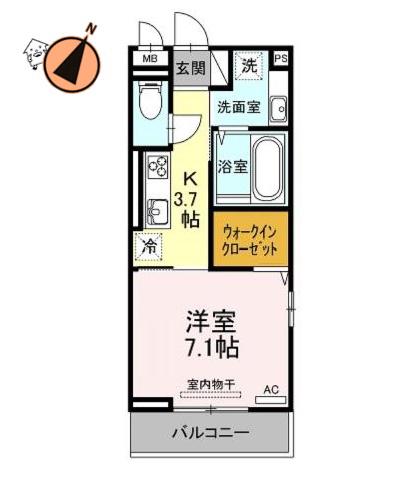 アイリーブ南佐古(1K/3階)の間取り写真