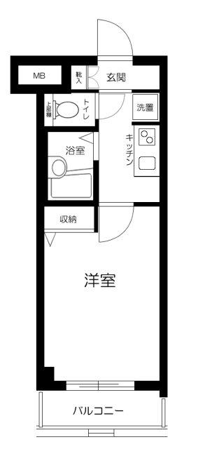 アヴィニティー上板橋(1K/4階)の間取り写真