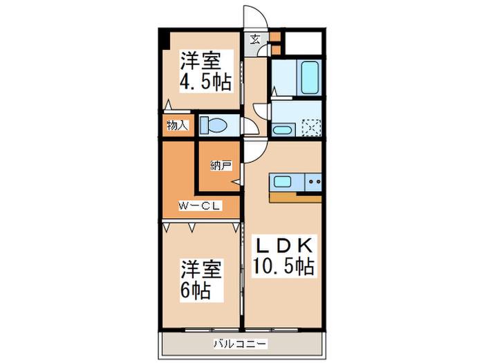 石原第7ビル(2LDK/1階)の間取り写真