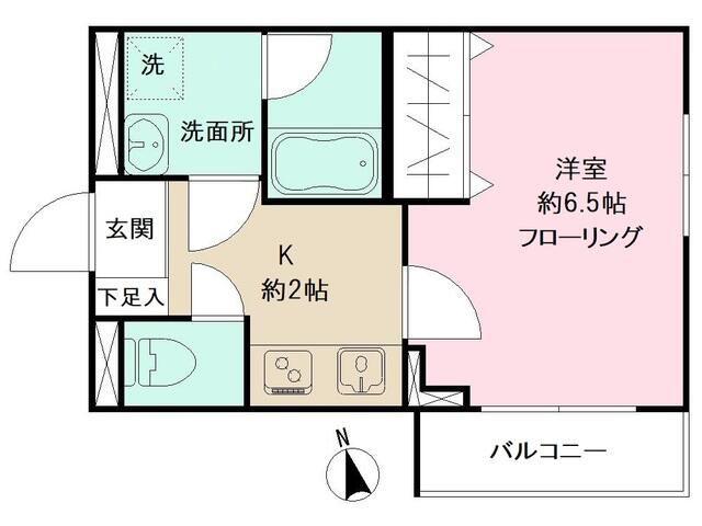 コペンハウス(1K/2階)の間取り写真