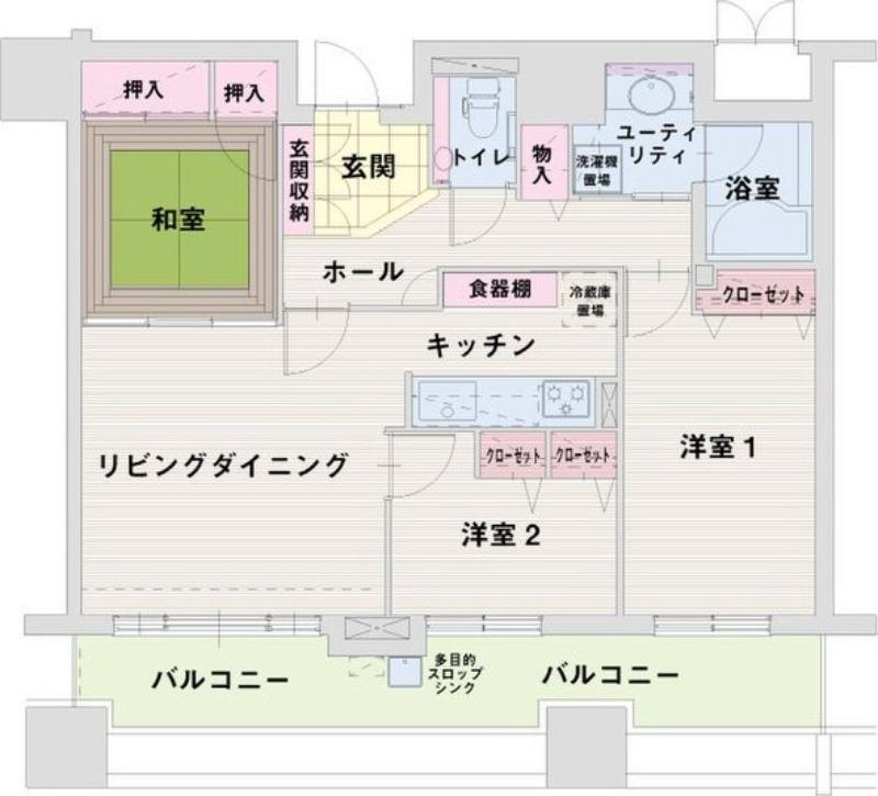 エスポアシティ札幌コンフォートプレイス(3LDK/4階)の間取り写真