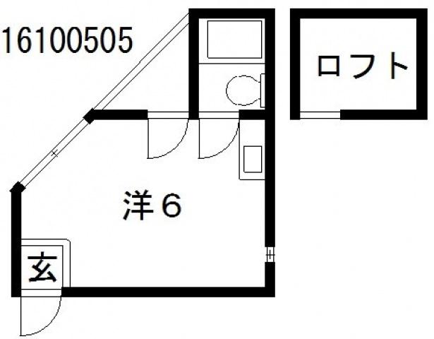 アスカ藤(ワンルーム/3階)の間取り写真