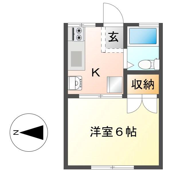 ハイツあゆみの(1K/1階)の間取り写真