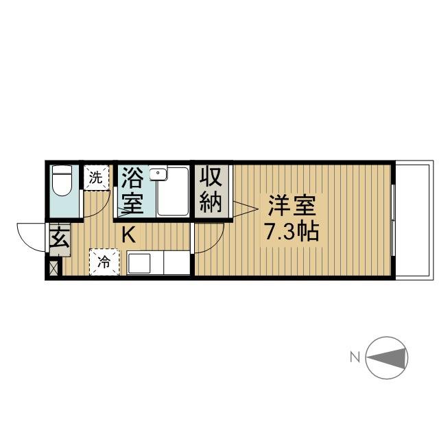 アルクラーラみずほ台(1K/2階)の間取り写真