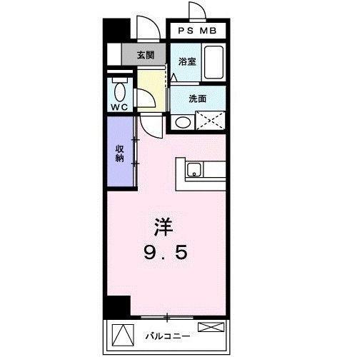 桐屋ビル(ワンルーム/6階)の間取り写真