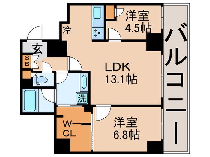 パークアクシス豊洲(2LDK/12階)の間取り写真