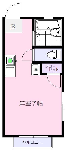 メゾン柴田(ワンルーム/2階)の間取り写真