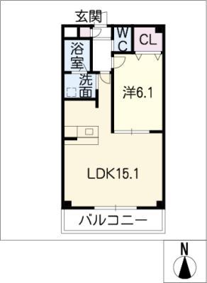 AKU HTAGAN(1LDK/1階)の間取り写真