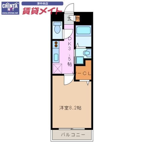 グランディール(1K/3階)の間取り写真